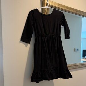 Girlshood Little Stocking Co. Black Long Sleeve Ruffle Hem Dress